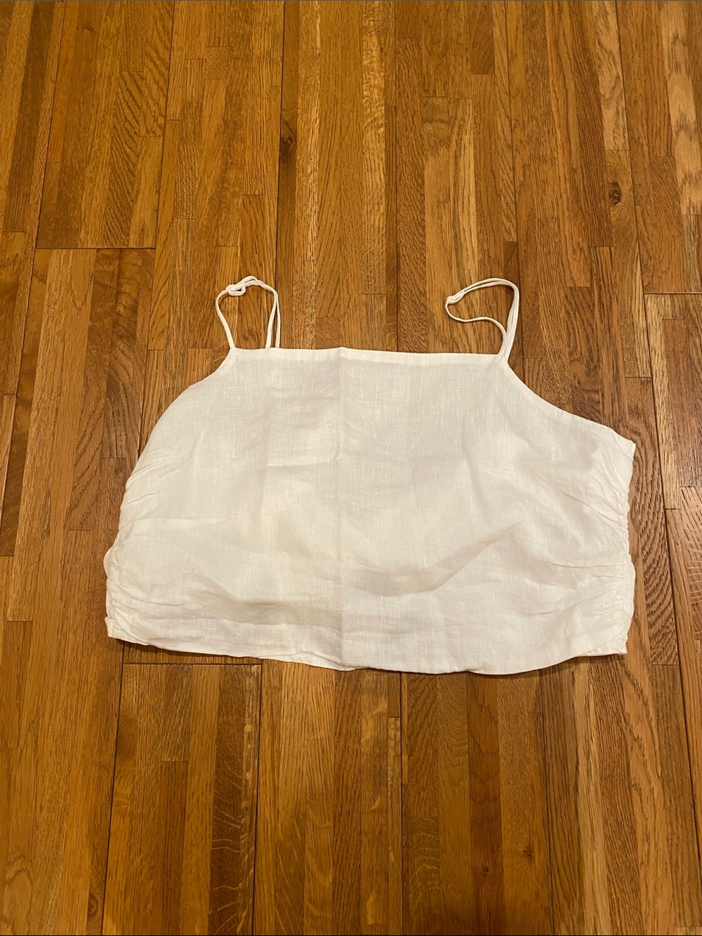 H&M Linen Crop Tank Top Sz M